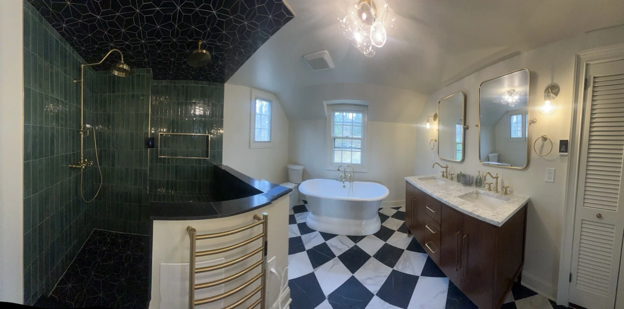 Bathroom remodel planning with modern fixtures, storage, and design elements